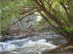 stream and cliffs